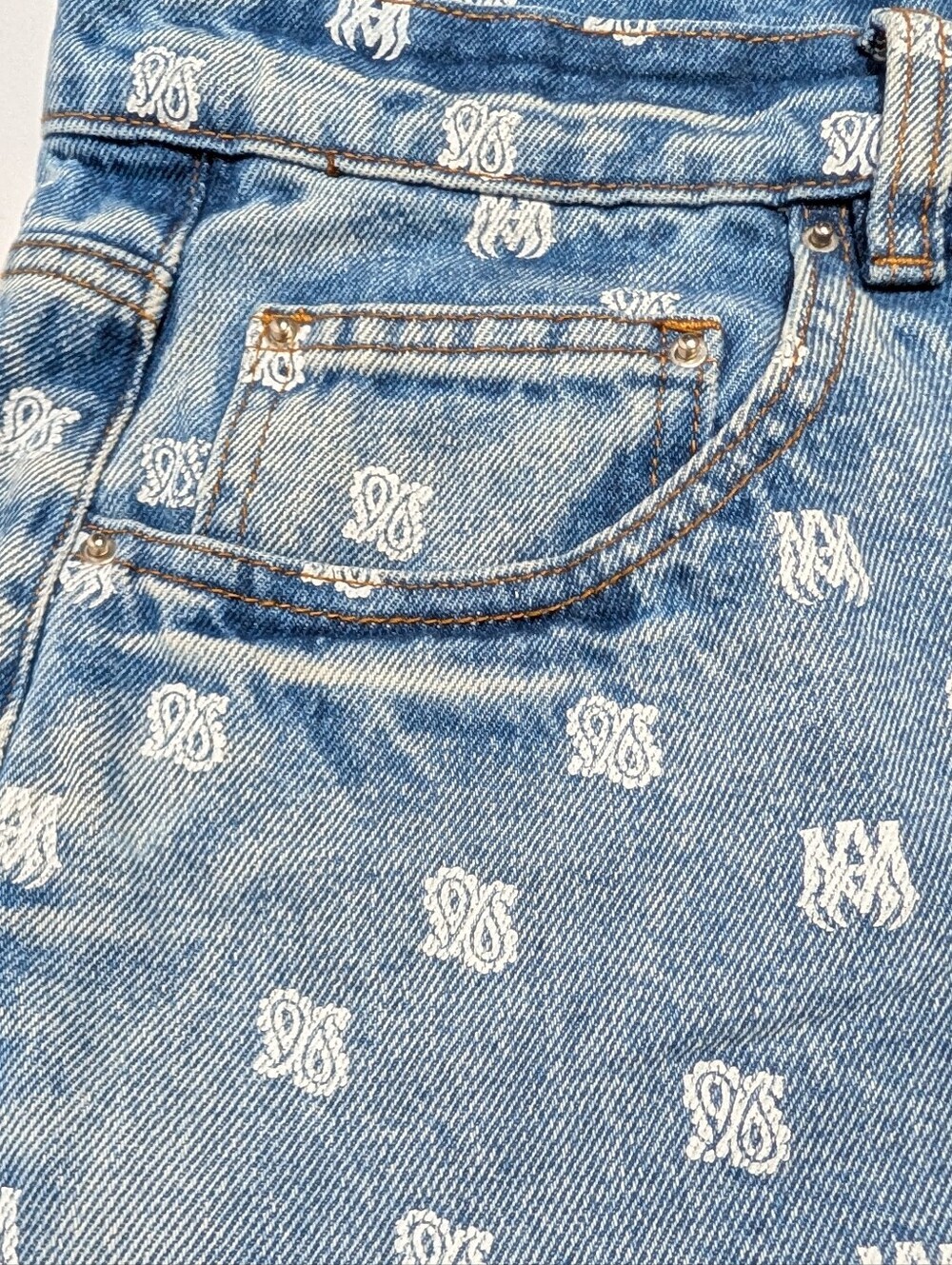 AMIRI Monogram Wide Leg Designer Jeans Size 38 NWT Made in USA - Picture 10 of 16